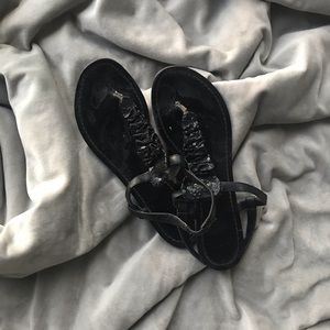 Madden Girl Black Sequin Sandal